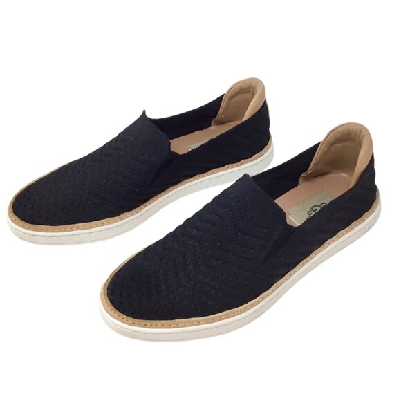 UGG Sammy Chevron Black Loafer Slip On Shoes Stretch 1102560 Size 7 Comfort - Picture 2 of 9